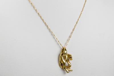 Collier et pendentif panthère diamant en or jaune 18 carats 2
