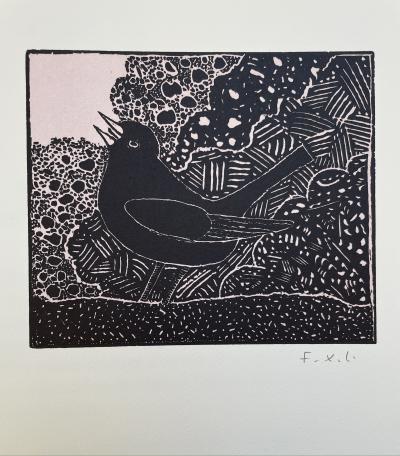 François-Xavier Lalanne (1927-2008) - Le merle, 2003 - Gravure sur bois 2