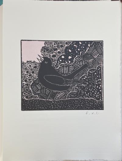 François-Xavier Lalanne (1927-2008) - Le merle, 2003 - Gravure sur bois 2