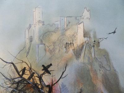 Jean Baptiste VALADIÉ - Limoge :  Ruines de Merle, 1977 - Lithographie originale, signée 2