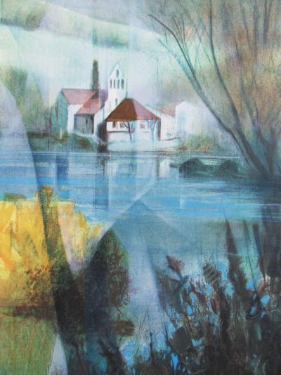 Jean Baptise VALADIÉ - Limousin : paysage de Beaulieu, 1977 - Lithographie originale, signée 2
