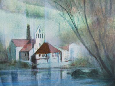 Jean Baptise VALADIÉ - Limousin : paysage de Beaulieu, 1977 - Lithographie originale, signée 2