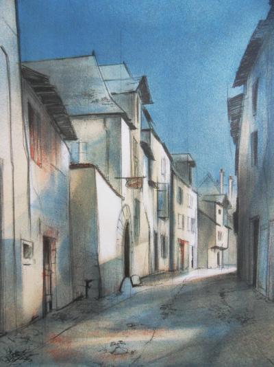 Jean Baptise VALADIÉ - Paysage citadin du Limousin (Brive), 1977 - Lithographie originale, signée 2