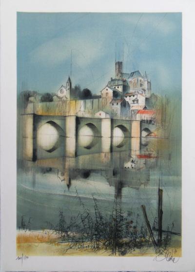 Jean Baptise VALADIÉ - Limousin : Pont de Limoge, 1977 - Lithographie originale, signée 2