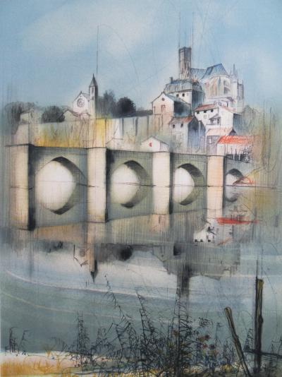 Jean Baptise VALADIÉ - Limousin : Pont de Limoge, 1977 - Lithographie originale, signée 2