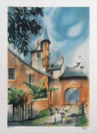 Jean Baptise VALADIÉ - Limousin : Ville de Collonges-La-Rouge , 1977 - Lithographie originale, signée 2
