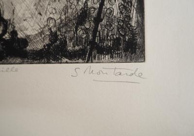 S. MOUTARDE - Espagne, la semaine Sainte à Séville - Eau-forte originale, signée 2