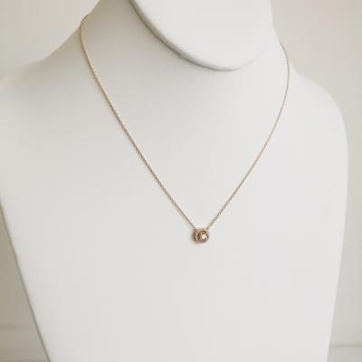 14 kt. Or rose - Collier avec pendentif - Diamant 0.41 ct 2