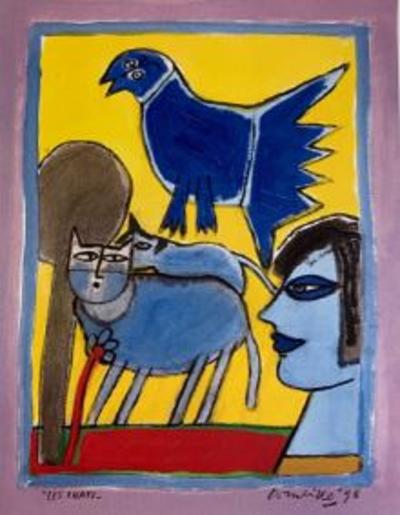 Corneille (1922 - 2010) - Les chats, Galerie Elisabeth den Bieman de Haas, 1998 - Affiche 2