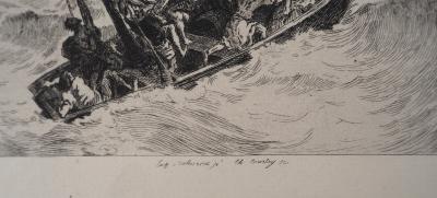 Eugène DELACROIX (d’après) - Jésus sur le Lac de Génésareth - Gravure, Signée #Durand Ruel - 1873 2