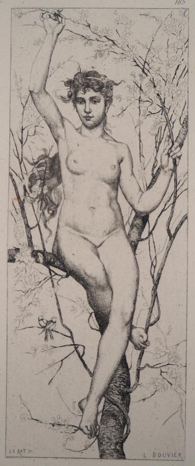 Laurent Bouvier : Le printemps - Gravure, Signée #Durand Ruel - 1873 2