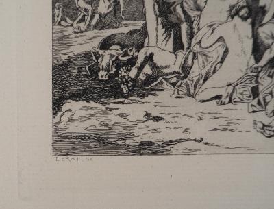 PUVIS DE CHAVANNES : Champ de bataille - Gravure, Signée #Durand Ruel - 1873 2