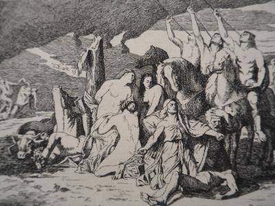 PUVIS DE CHAVANNES : Champ de bataille - Gravure, Signée #Durand Ruel - 1873 2