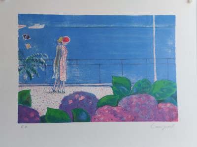 Jean Pierre CASSIGNEUIL La  croisette (1983)  Lithographie originale en couleurs signée au crayon et annotée  EA 2