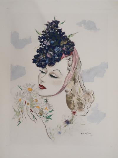 BALDRICH -  La Beauté du Diable :la femme aux fleurs,1938 - Lithographie rehaussée au pochoir originale, signée 2