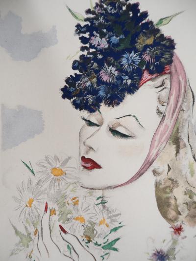 BALDRICH -  La Beauté du Diable :la femme aux fleurs,1938 - Lithographie rehaussée au pochoir originale, signée 2