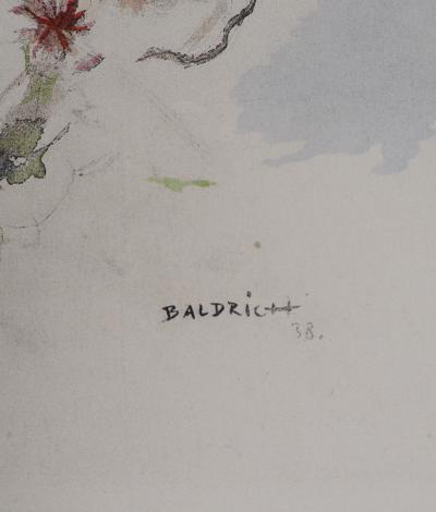 BALDRICH -  La Beauté du Diable :la femme aux fleurs,1938 - Lithographie rehaussée au pochoir originale, signée 2