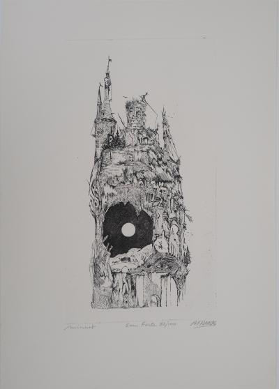 A.FRANK - Château de Minuit- Eau forte originale, signée 2