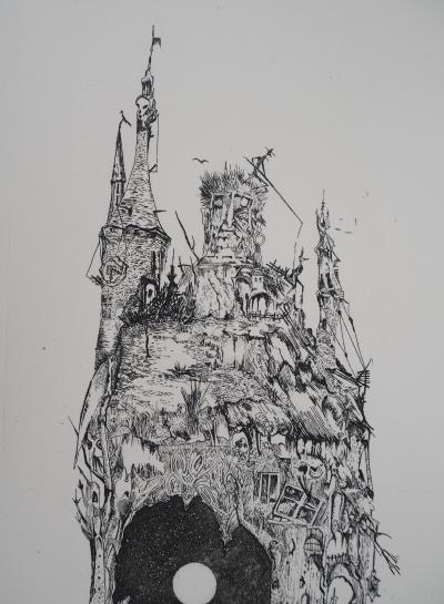 A.FRANK - Château de Minuit- Eau forte originale, signée 2