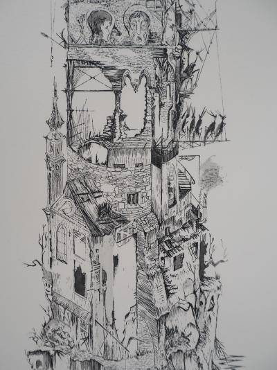 A.FRANK - Congrès ou le mont fantasque - Eau forte originale, signée 2