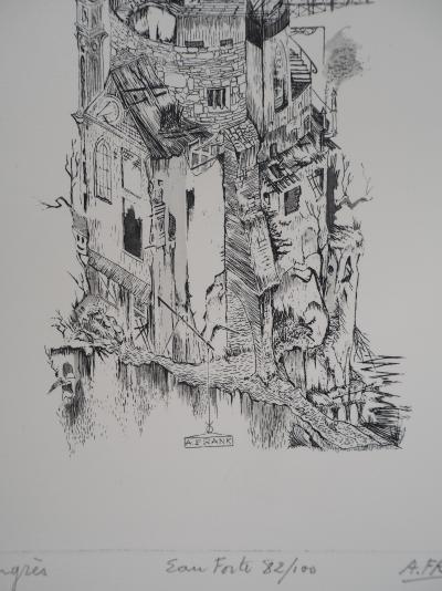 A.FRANK - Congrès ou le mont fantasque - Eau forte originale, signée 2