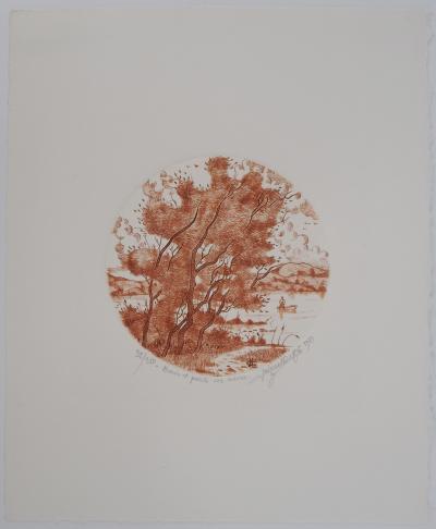 Jean Claude LALOUETTE - L’arbre et la barque, 1981 - Gravure originale, signée 2