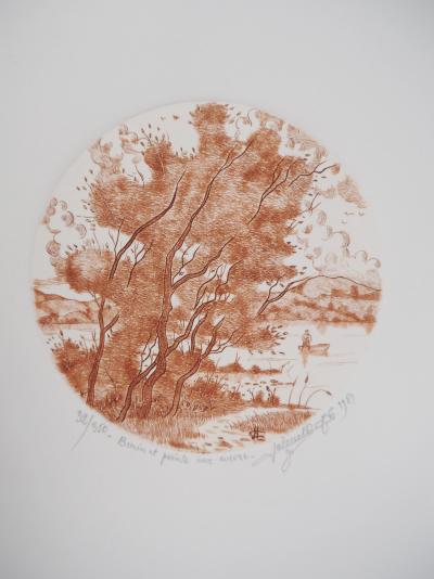 Jean Claude LALOUETTE - L’arbre et la barque, 1981 - Gravure originale, signée 2