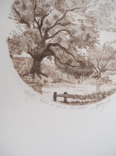 Jean Claude LALOUETTE - Paysage bucolique, 1981 - Gravure originale, signée 2
