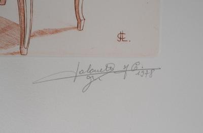 Jean Claude LALOUETTE - Femme aux bas, 1978 - Gravure originale, signée 2