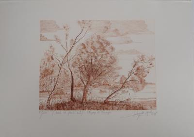 Jean Claude LALOUETTE - Paysage de Bretagne, 1978 - Gravure originale, signée 2