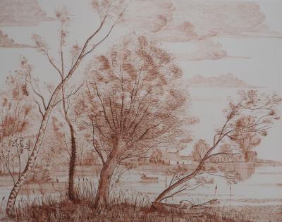 Jean Claude LALOUETTE - Paysage de Bretagne, 1978 - Gravure originale, signée 2