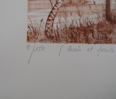 Jean Claude LALOUETTE - Paysage de Bretagne, 1978 - Gravure originale, signée 2
