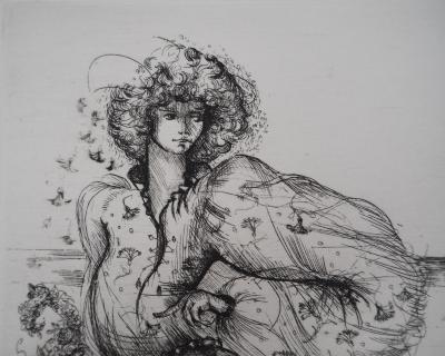 Régis DHO - La déesse Flore à Venise - Gravure originale, signée 2
