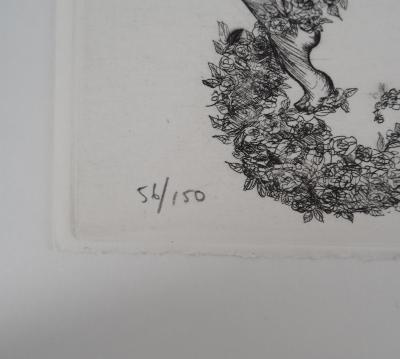 Régis DHO - La déesse Flore à Venise - Gravure originale, signée 2