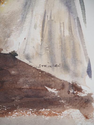 Aimé Daniel STEINLEN - Nature morte : fleurs de printemps, vers 1960 - Aquarelle originale, signée 2