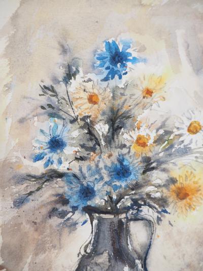 Aimé Daniel STEINLEN - Nature morte : fleurs de printemps, vers 1960 - Aquarelle originale, signée 2
