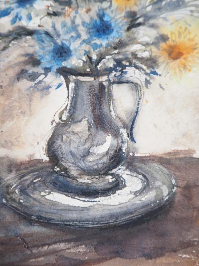 Aimé Daniel STEINLEN - Nature morte : fleurs de printemps, vers 1960 - Aquarelle originale, signée 2