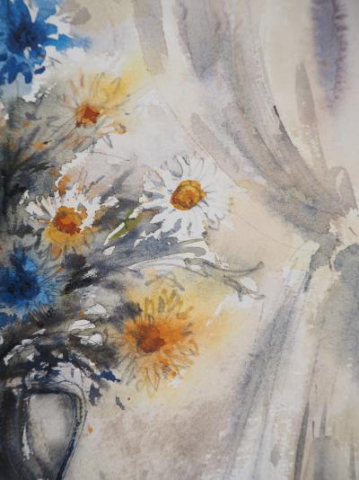 Aimé Daniel STEINLEN - Nature morte : fleurs de printemps, vers 1960 - Aquarelle originale, signée 2