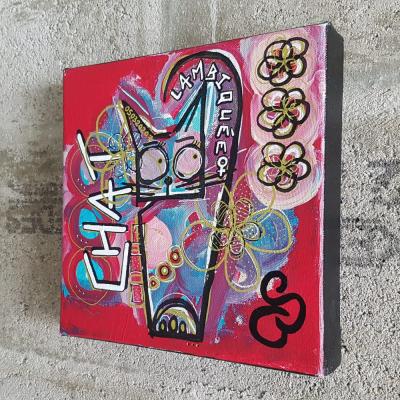 Stephanie Godann - CHAT LAMBIQUÉE, 2022 - Technique mixte sur toile 2