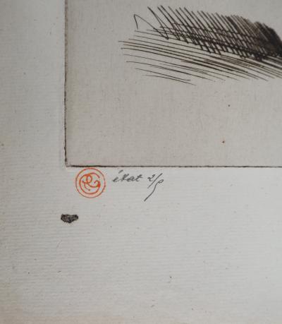 Roger GRILLON - Maternité, vers 1930 - Gravure originale, signée 2