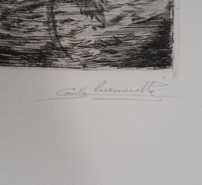 Camille QUESNEVILLE - La Naissance florale, vers 1950 -  Gravure originale, signée 2