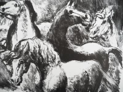 Gérard COCHET - Folie équestre, vers 1930 - Lithographie originale, signée 2