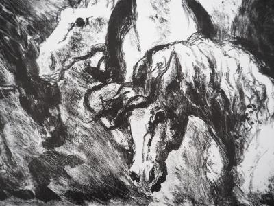Gérard COCHET - Folie équestre, vers 1930 - Lithographie originale, signée 2