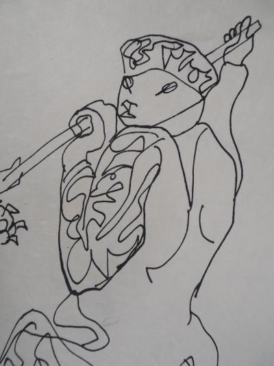 Charles LAPICQUE - Le tigre et le guerrier, 1961 - Lithographie originale, signée 2