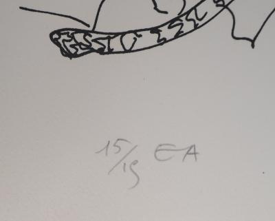 Charles LAPICQUE - Le tigre des Ming et l'antilope, 1961 - Lithographie originale, signée 2