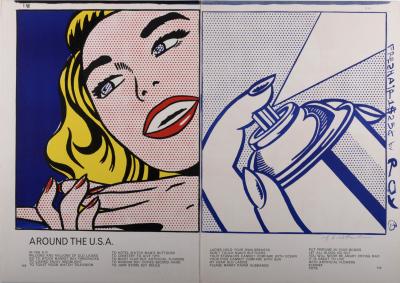 Roy Lichtenstein Girl & Spray Can 1964 Signé à la main 2