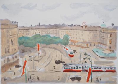 Albert MARQUET - Vienne, Le Ring, 1947 - Lithographie en couleurs originale, signée 2