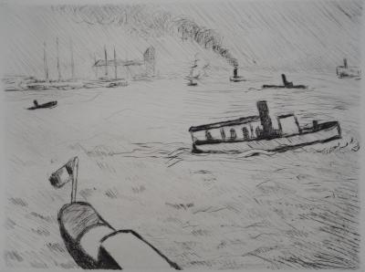 Albert MARQUET - Hambourg, 1947 - Pointe-sèche originale, signée 2