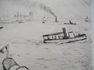 Albert MARQUET - Hambourg, 1947 - Pointe-sèche originale, signée 2