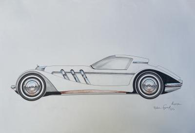 André Ferrand - Dessin « Voiture Lagonda » 2